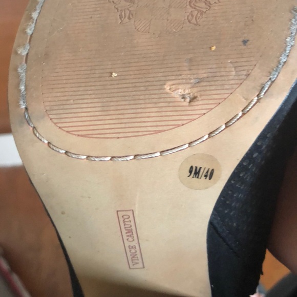 Vince Camuto Black Peep-Toed Suede Booties - Picture 6 of 8